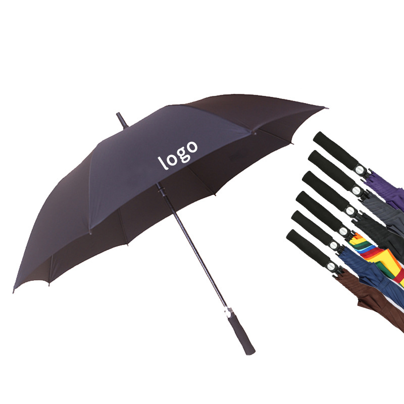 Wholesale Custom New Model Windproof Rain Auto Open Straight Gift Golf Umbrella With Logo Printing Gift For Promotion