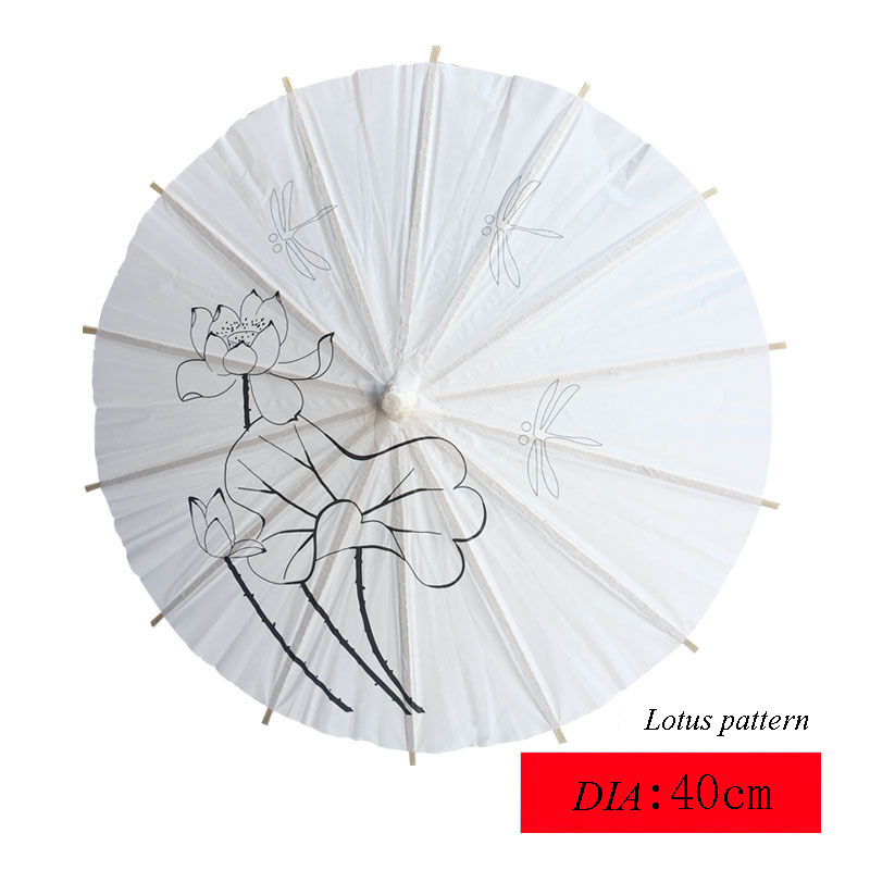 Paper Brida Wedding Umbrella White Parasols Handmade Plain Chinese mini umbrella For Hanging Ornaments