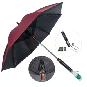 Outdoor Mist Cooling Straight Umbrella Custom Golf Umbrella with Fan Inside and Water