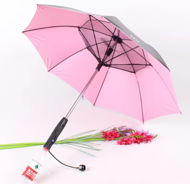 Outdoor Mist Cooling Straight Umbrella Custom Golf Umbrella with Fan Inside and Water