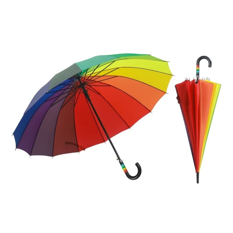 Windproof Sunny and Rainy Umbrella Rainbow umbrella Automatic Business Straight Handle Umbrella