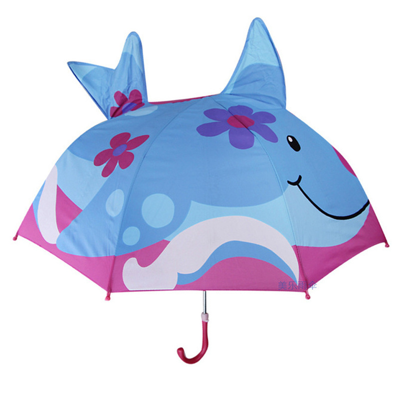 LOTUS Cute Cartoon Umbrella Kids Animation Creative Long-handled 3D Ear Modeling Kids Umbrella For Children Boys Girls