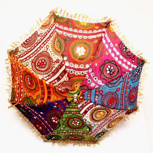 Rajasthani Antique Work Colorful Cotton Sun Parasol: Exquisite Designer Gift for Any Occasion