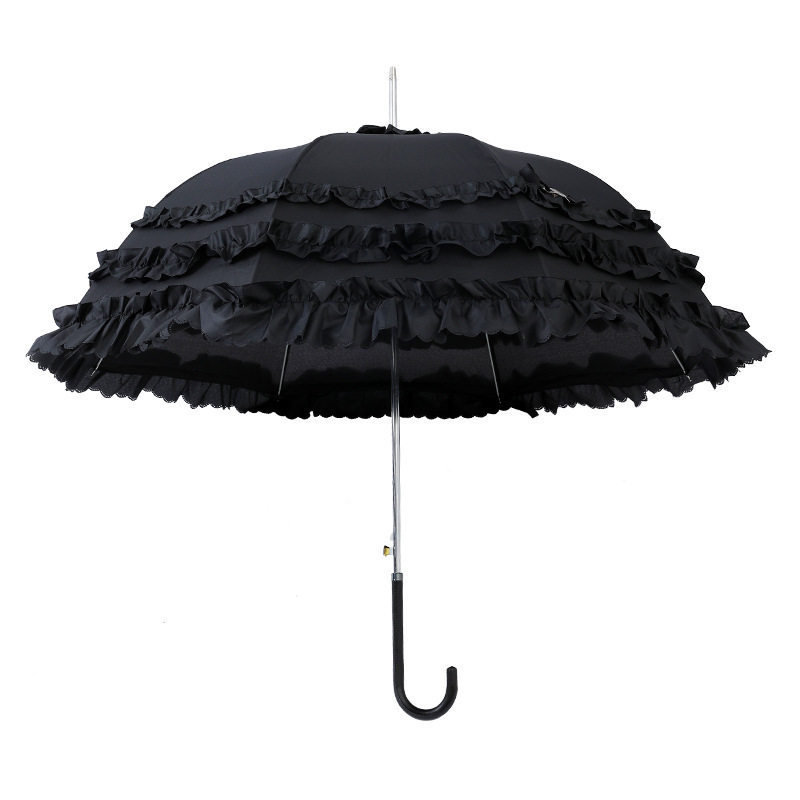 LOTUS NEW Invention Hot Sales Elegant Lady's Straight Three Layers Pagoda Parasol Umbrella for Wedding