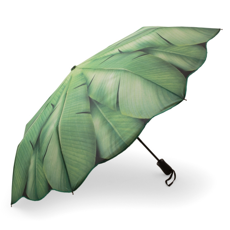 NEW invention hot sales green folding palm leaves umbrella for girl