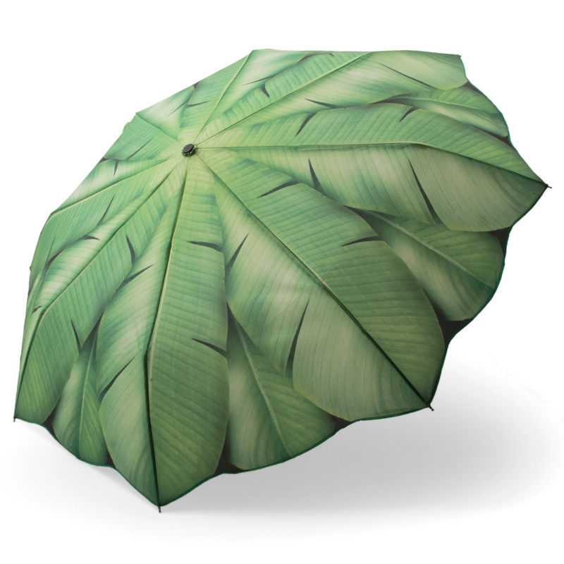 NEW invention hot sales green folding palm leaves umbrella for girl