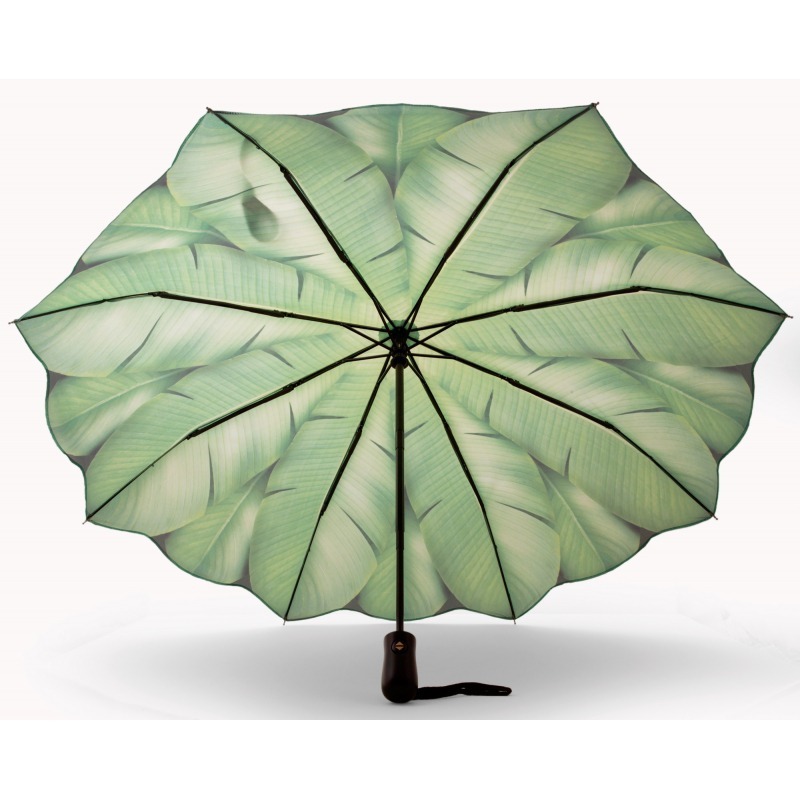 NEW invention hot sales green folding palm leaves umbrella for girl