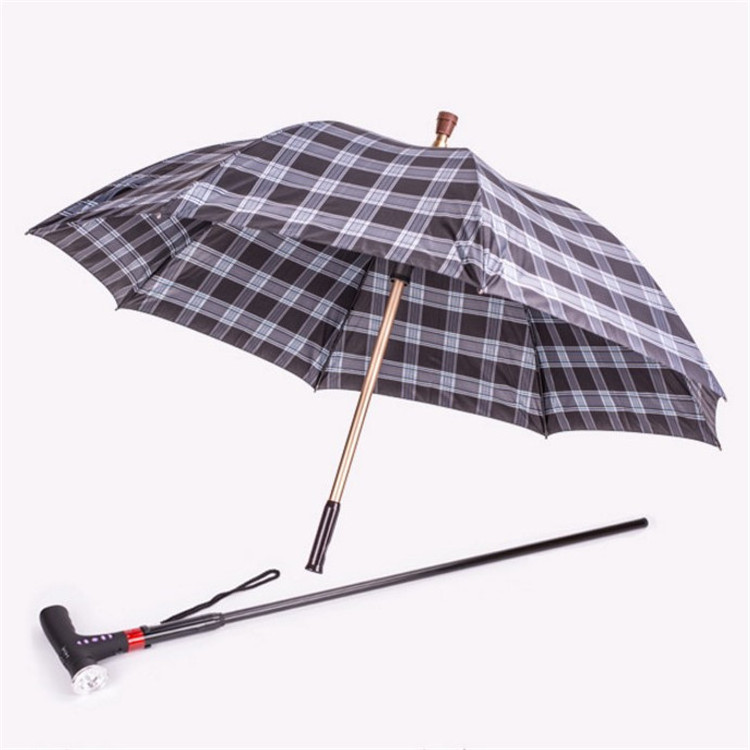 Old Man's Cane Umbrella With Lights And Music,safety Multi-function Mp3 Led Flashlight Umbrella