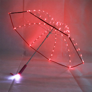 New Trend Blade Runner Light Led Flash Lightsaber Clear Transparent Automatic Folding Umbrella With Led Lights