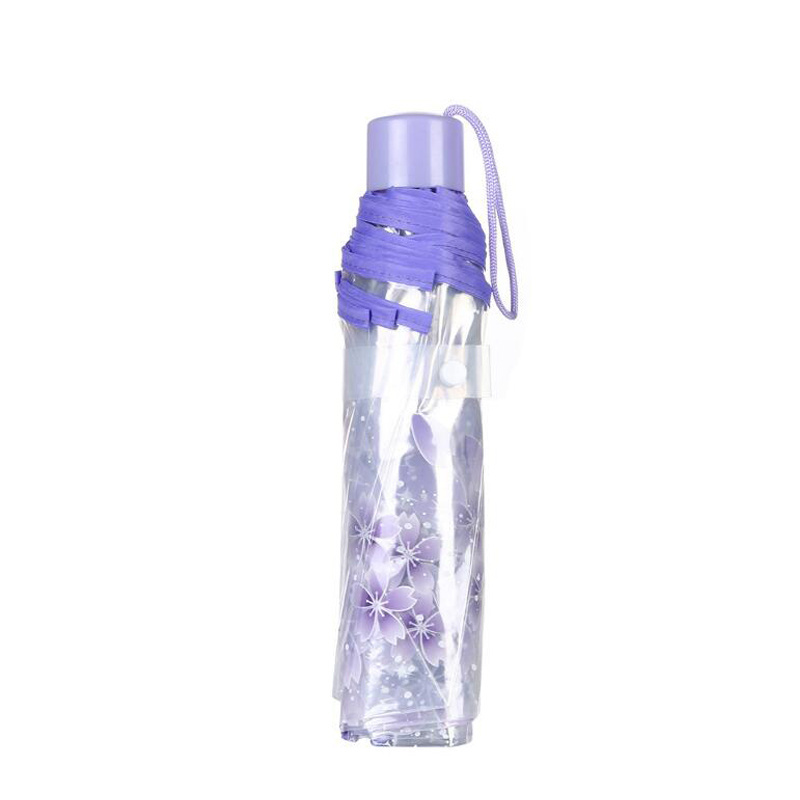 hot selling cherry blossom transparent clear rain umbrella