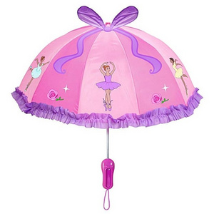 Factory Wholesale Cute Butterfly Small Size 3D Animals Umbrella for Kids Little Princess Ballet  Kid Umbrella for Girl