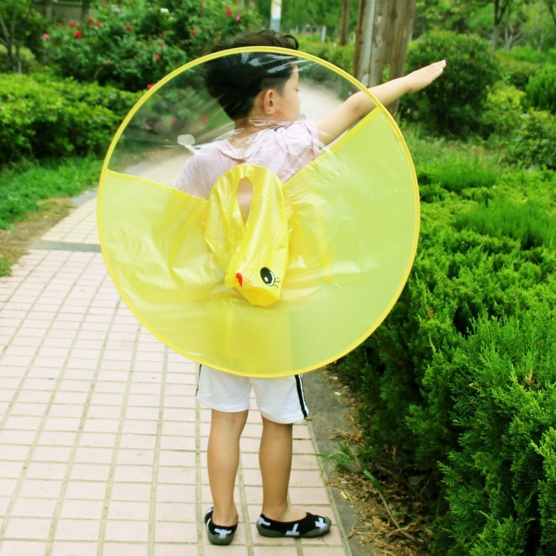 LOTUS Outdoor Kid Cute Raincoat Transparent Waterproof Poncho Cheap UFO Shape Handle Free Children Umbrella