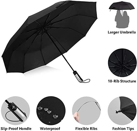 LOTUS Factory Directly Promotional 23 inch Automatic Open 3 Folding Umbrella with Logo Printing