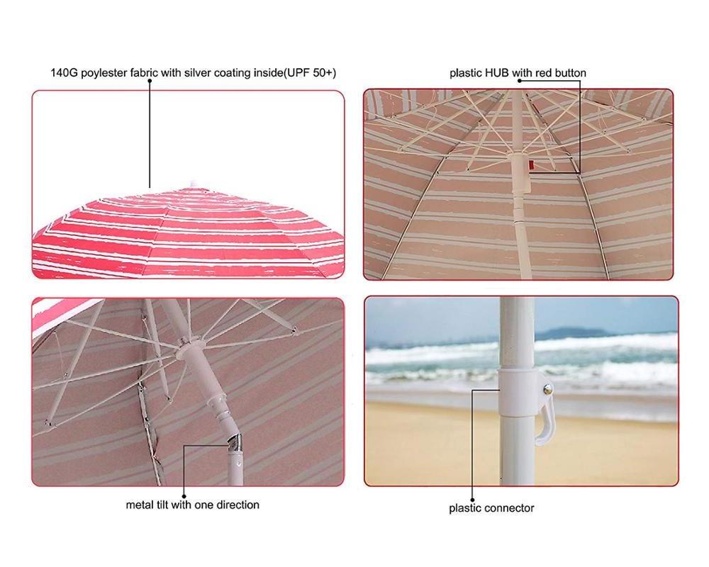 Parasol Protection Ultraviolet-proor Adjustable Outdoor Parasol Sun Shade Fishing Beach Patio Umbrella With Tilting Tilt