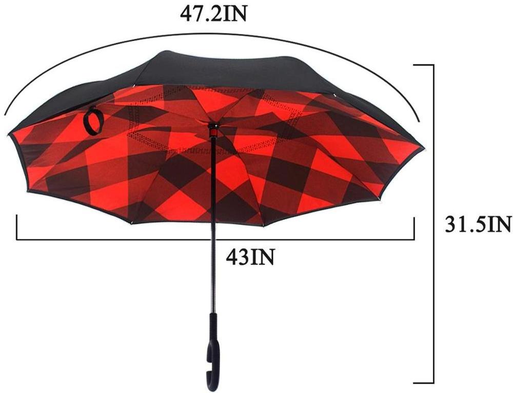 Wholesale kevlar 23inch 8ribs 190t pongee double layer fiberglass inferted umbrella support