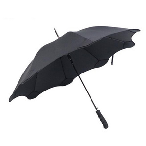 Black premium auto open waterproof no drip blunt umbrella straight