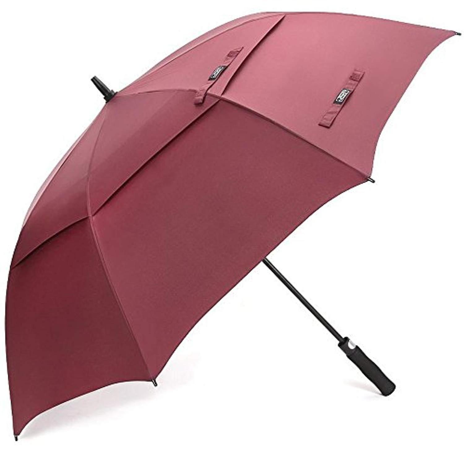 LOTUS Hot Sale Automatic Open Golf Umbrella Extra Large Oversize Double Canopy Vented Windproof Waterproof Stick Umbrellas