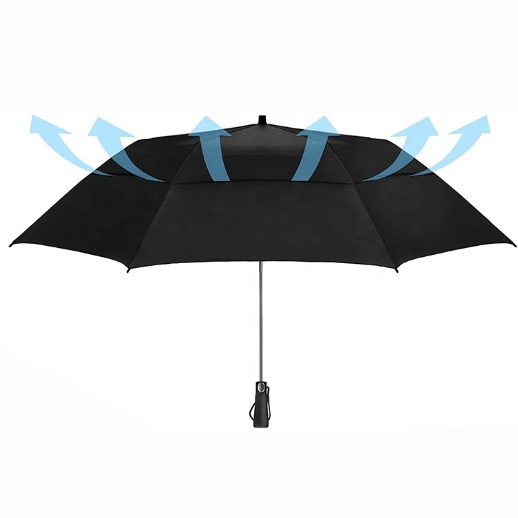 print logo large oversized outdoor windproof umbrella big size 23 inch 2 foldable folding golf umbrella