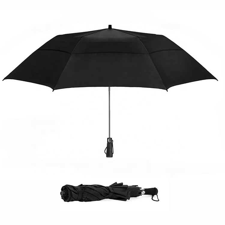 print logo large oversized outdoor windproof umbrella big size 23 inch 2 foldable folding golf umbrella