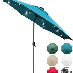 Best Choice Products 10ft Solar Powered Aluminum Polyester LED Lighted Patio Umbrella w/Tilt Adjustment