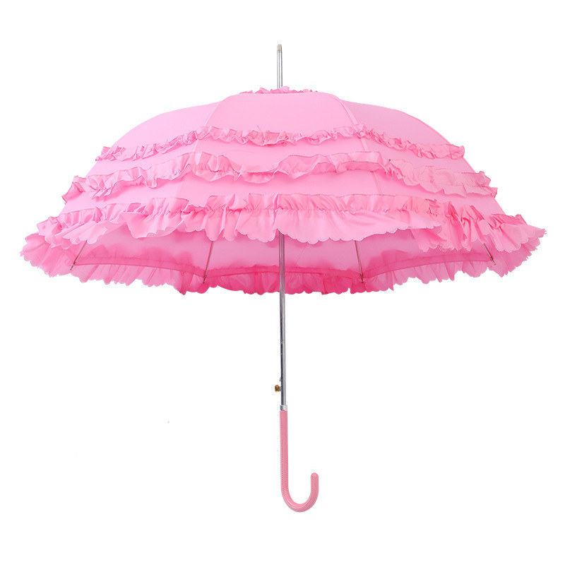 LOTUS NEW Invention Hot Sales Elegant Lady's Straight Three Layers Pagoda Parasol Umbrella for Wedding