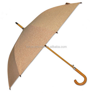 women or mens gift new trend cork natural environmental protection bomb wooden straight umbrella