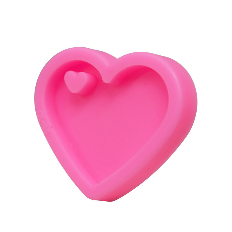 M2082 Heart Mold Resin Keychain Charms Resin Molds For Keychains Silicone Mold Decoration