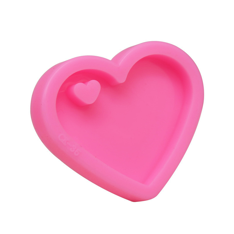 M2082 Heart Mold Resin Keychain Charms Resin Molds For Keychains Silicone Mold Decoration