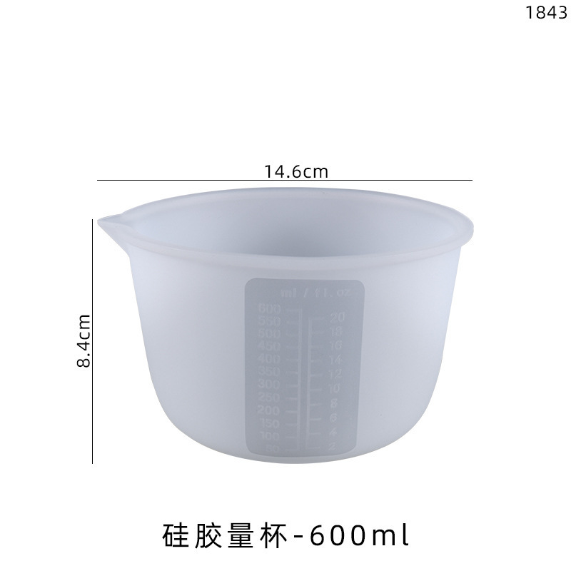 M3340 Large Silicone Measuring Cups 600ML  & 1000ML Resin Mixing Cups Resin DIY Making Tool With Scale Resin Cup