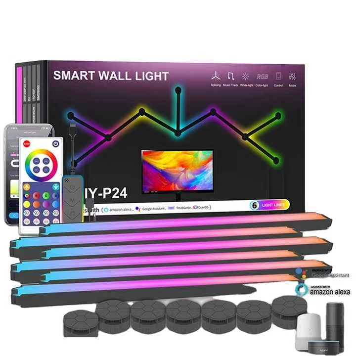 RGB magic splicing lights gaming table with atmosphere lights WIFI Bluetooth can be connected to LED quantum wall lights