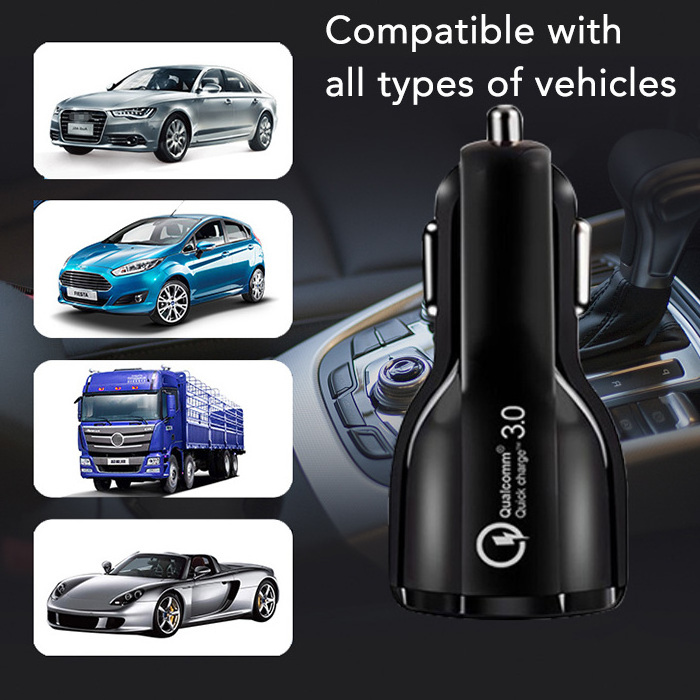 Qualcomm 3.0 3.1A Portable Phone Fast Charger 2 Port Usb Car Charger Quick Charge 3.0 Car Charger Dual usb