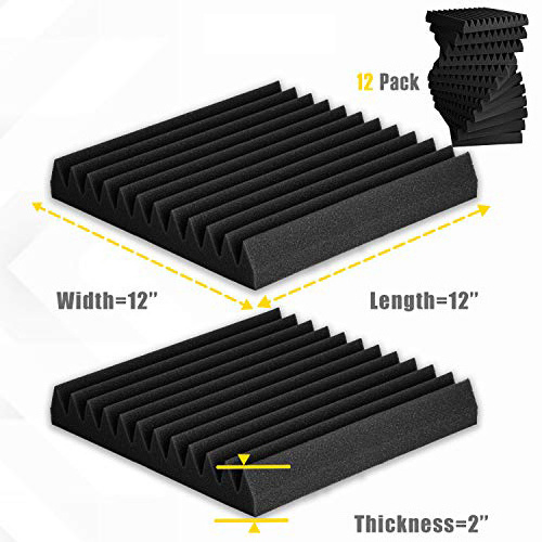 China Wholesale Cheap 48 Pack Black Blue Bass Traps Studio Sound Absorbing Panel Eco Friendly High Density Wedges Acoustic Foam