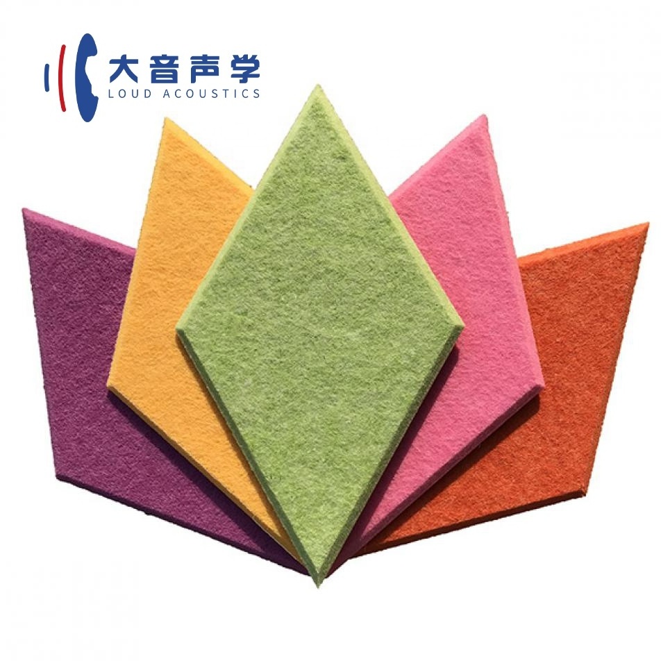 Cinema Studio Ceiling Wall Deco Polifibre Washable Geometric Rectangle Hex Round Square Board Polyester Acoustic Panels