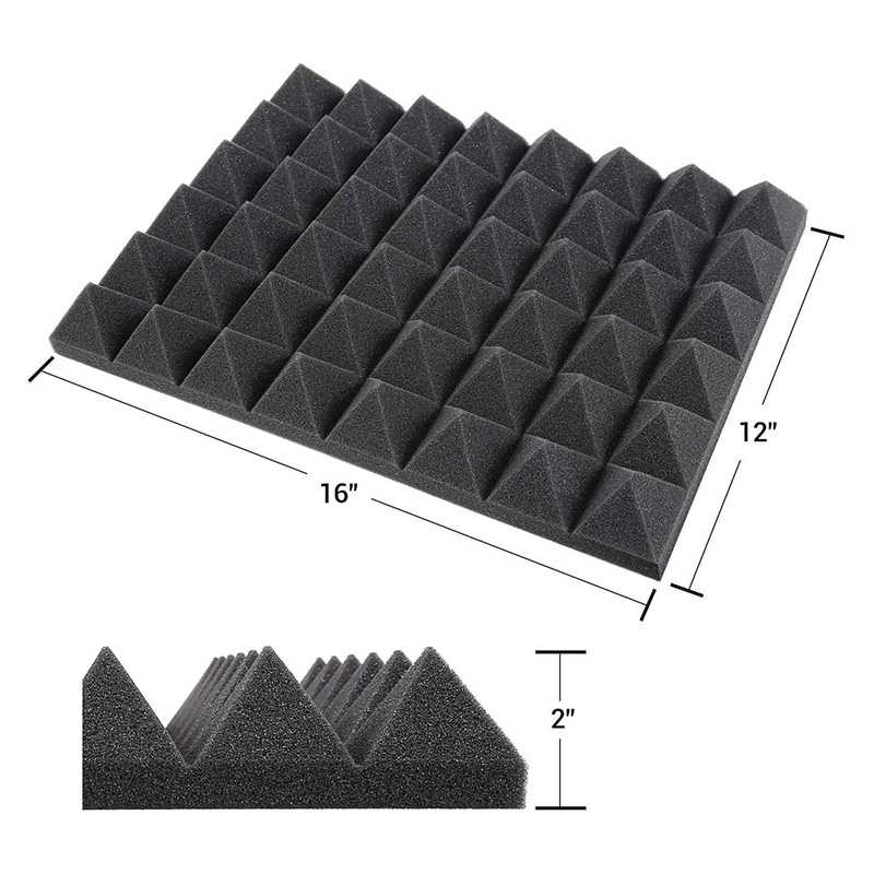 12 Pack 50Cm X 50Cm Soundproofing Sound Absorbing Proof Wall Tv Studio Sound  Pyramid Foam Acoustic Panels