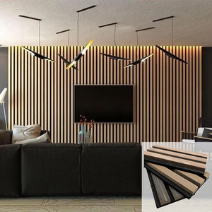 DAYIN Custom Akupanel Wooden Slat Acoustic sound proof Panels Slated Wood Acoustic Panel Slat acoustic panels wall