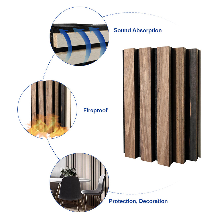 DAYIN Custom Akupanel Wooden Slat Acoustic sound proof Panels Slated Wood Acoustic Panel Slat acoustic panels wall