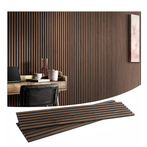 Best Fireproof Waterproof Acoustic Slat Wall Panel Wood Veneer Panel 3D Decorative Slats Acoustic Panels For Interior Wall Deco