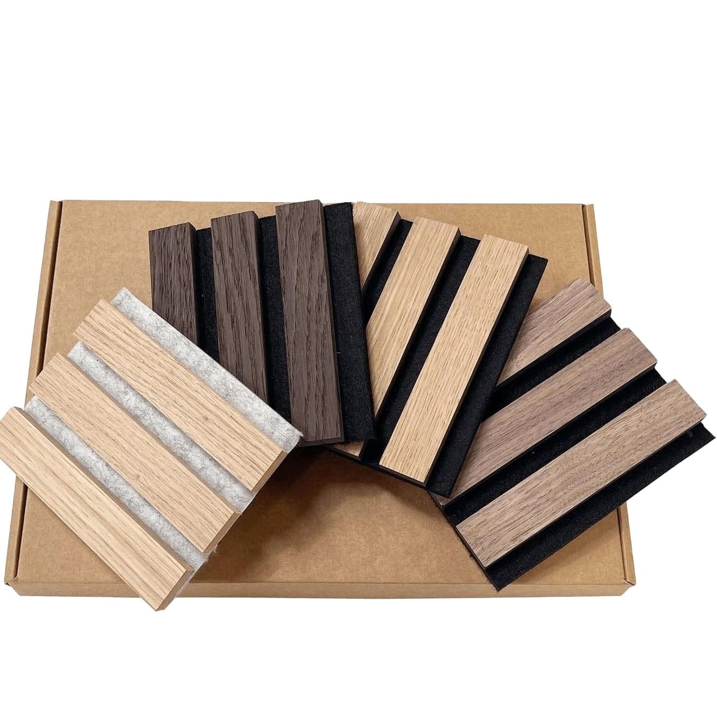 Best price Easy install Akupanel Natural Veneer Slat Wood Panel Free Samples for Wall and Ceiling sound prood indoor Panels