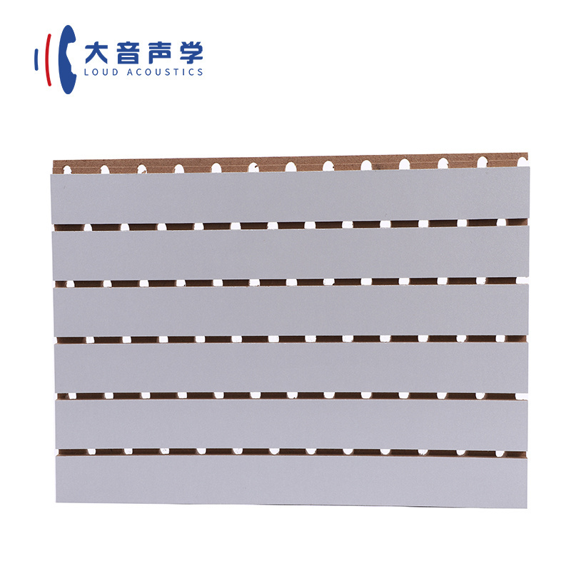 e1 MDF soundproofing mdf acoustic insulation fluted board wall classroom sound absorption grooved timber acoustic panels