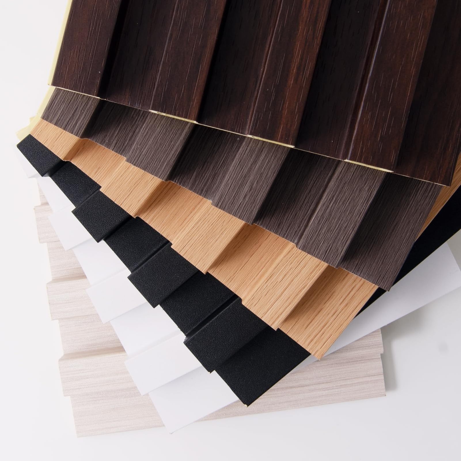 Waterproof 3D Decorative Fluted Wood Veneer Plastic Slat Wall Cladding Panels Interior And Exterior Sheets Boards Wpc Wall Panel