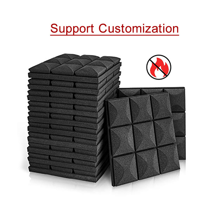 Wholesale Red Black White Fireproof Studio Soundproofing Wall Mounting 50 * 50 * 5 Sound Proof Pyramidal Acoustic Foam Panels