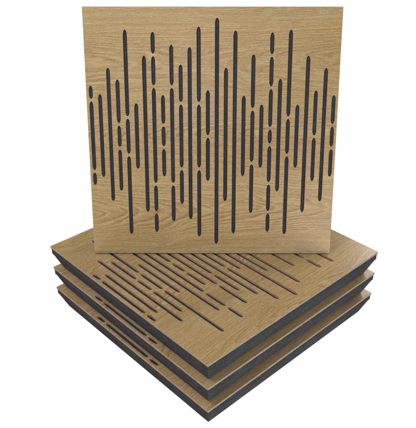 Custom Thick Wooden Decorative Anti Music Studio Art Modern Wave Wood Acoustic Diffuser 54mm