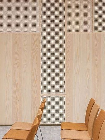 Melamine Surface Perforated Wood sound absorption Sheets Music Studio Acoustic Panels for wall and ceiling for home theater