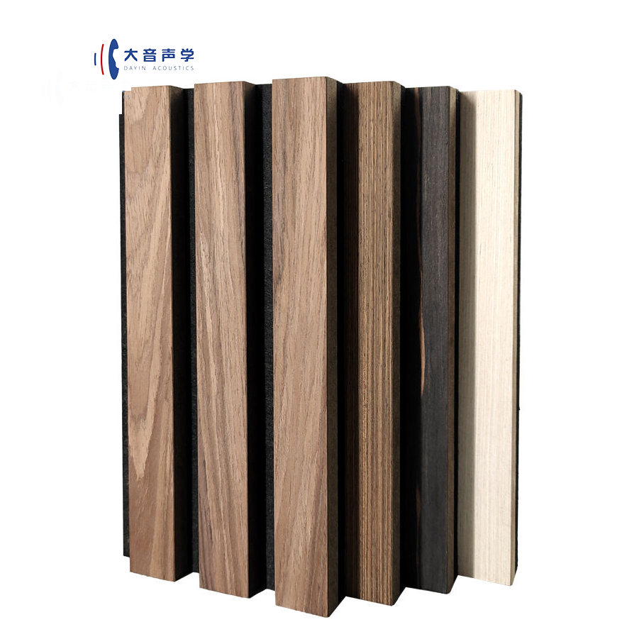 Sound proof wall panels Wood Veneer Felt PET MDF Slatted Acoustic Panel