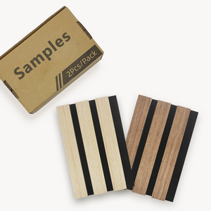 Free samples Natural Wood Panel With Recycled Pet Acoustic Felt Paneles Acusticos Wood Slat Wall Panel Akupanel