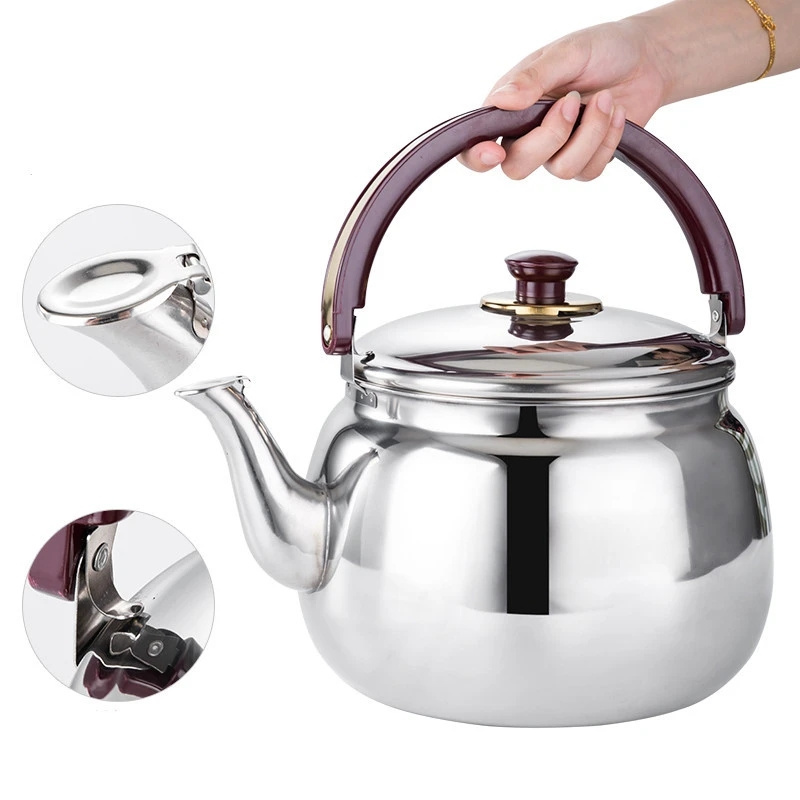 Creative Thickened Stainless Steel Whistling Kettle for Outdoor Camping Home Kitchen Tea Pot Large Capacity Milk Water Kettles