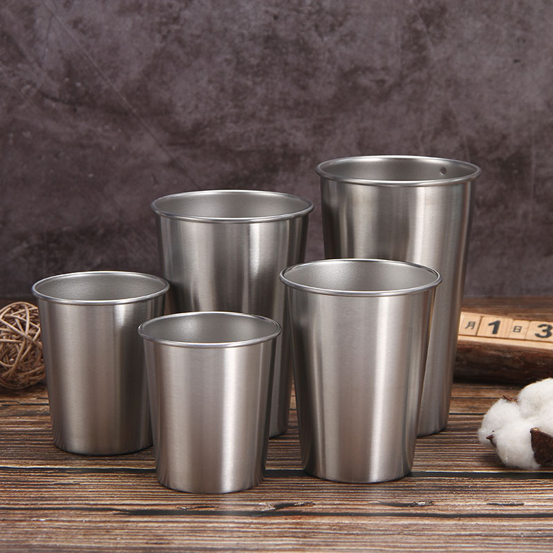 1PC 304 Stainless Steel Beer Cups Wine Cups Coffee Tumbler Tea Milk Mugs Home Portable Metal Water Cups Double Wall Mug