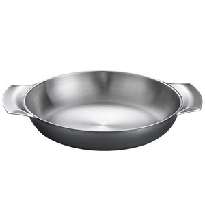 Stainless Steel Korean Style Multi-function Paella Pan sliver Kitchen Cooking Pan