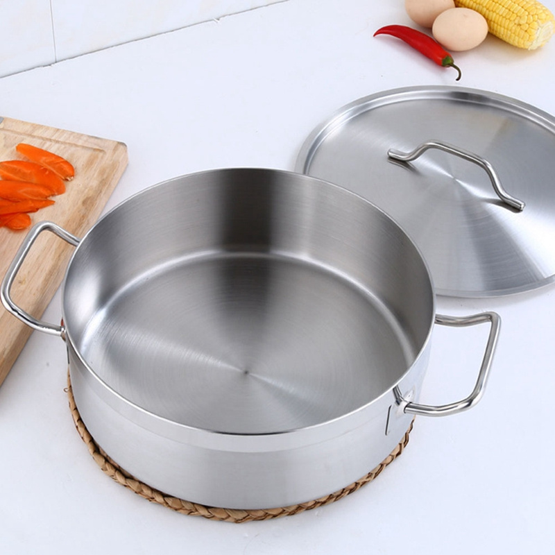 Stainless Steel Hot Pot 1 PCS With Lid Household Thick Soup Pot For Induction Cooker