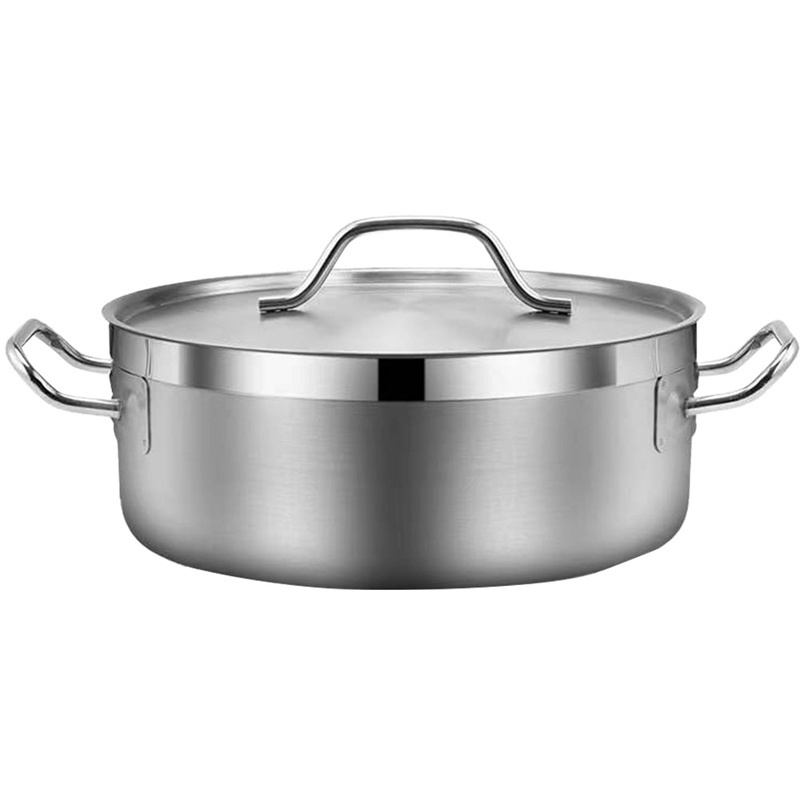 Stainless Steel Hot Pot 1 PCS With Lid Household Thick Soup Pot For Induction Cooker